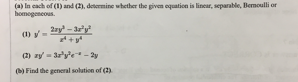 Solved In each of (1) and (2), determine whether the given | Chegg.com