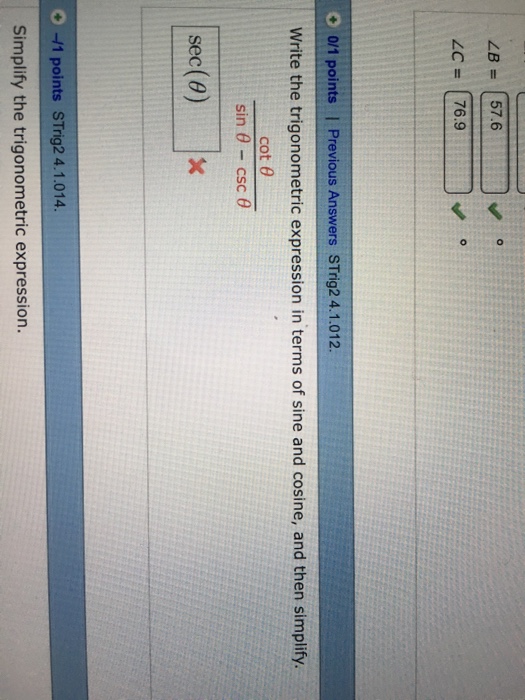 Solved Write the trigonometric expression in terms of sine | Chegg.com