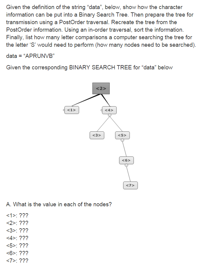 Solved Given the definition of the string "data", below,