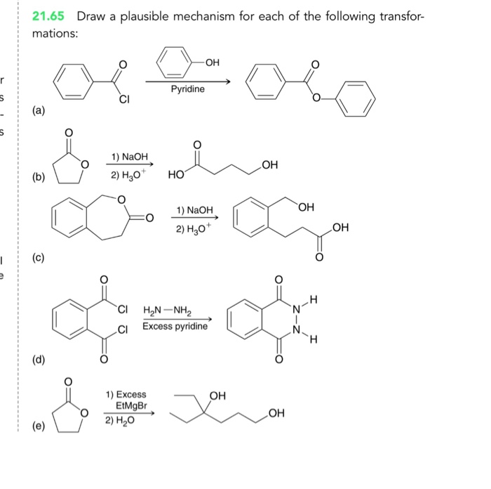 Solved Draw a plausible mechanism for each of the following