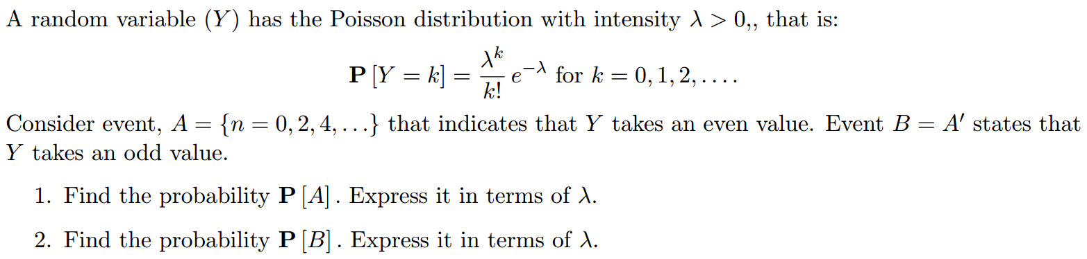 Solved Continue with the Poisson distribution from Problems | Chegg.com