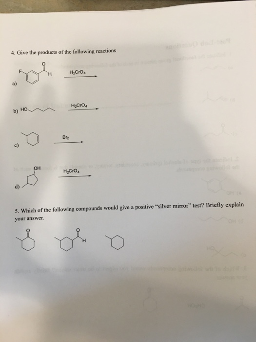 Solved Give the products of the following reactions Which