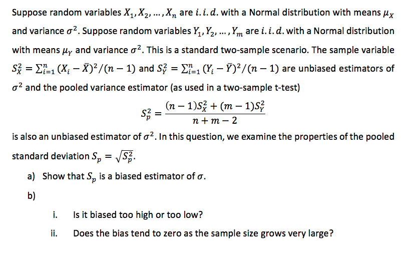 Solved Suppose random variables X_1, X_2, .., X_n are i. i. | Chegg.com