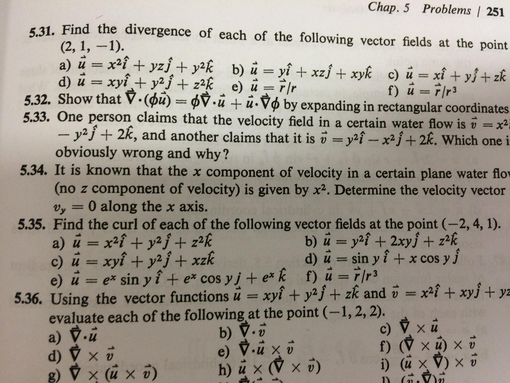 Solved Find the divergence of each of the following vector | Chegg.com