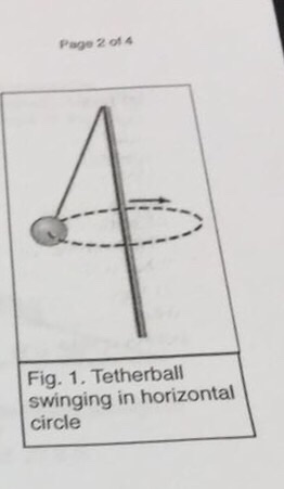 Solved Page 2 ot 4 Fig. 1. Tetherball swinging in horizontal | Chegg.com