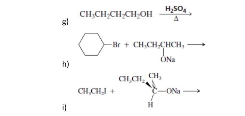 Solved H,504 . CH CH2CH CH2OH 24 g) Br + CH,CH-CHCH,-> ONa | Chegg.com