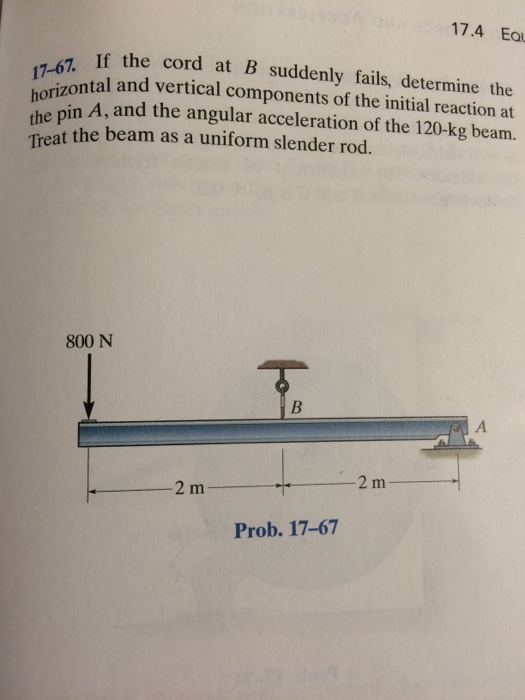 Solved If The Cord At B Suddenly Fails, Determine The | Chegg.com