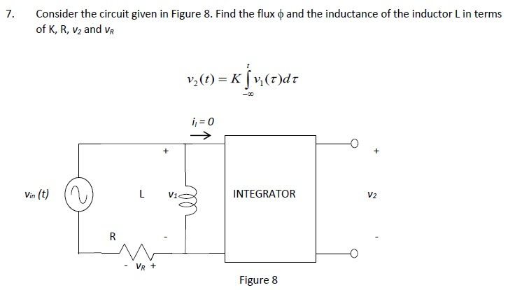 Solved Consider The Circuit Given In Figure 8 Find The Flux