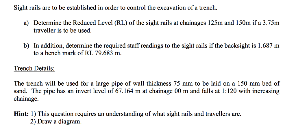 Solved Sight rails are to be established in order to control | Chegg.com