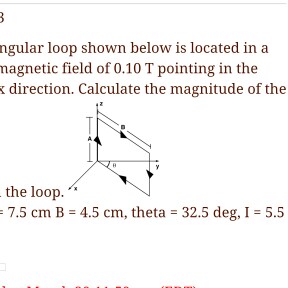 Solved The rectangular loop shown below is located in a | Chegg.com