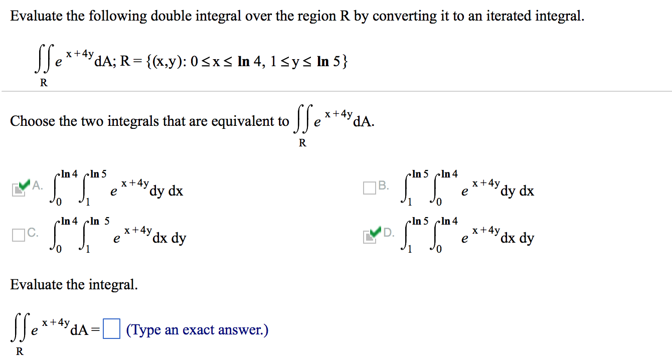 Solved Evaluate The Following Double Integral Over The | Chegg.com