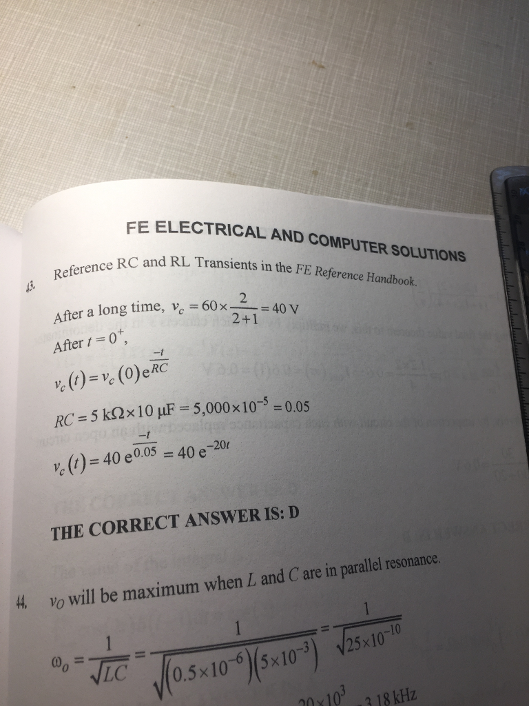 Solved FE ELECTRICAL AND COMPUTER PRACTICE 43. After h After | Chegg.com