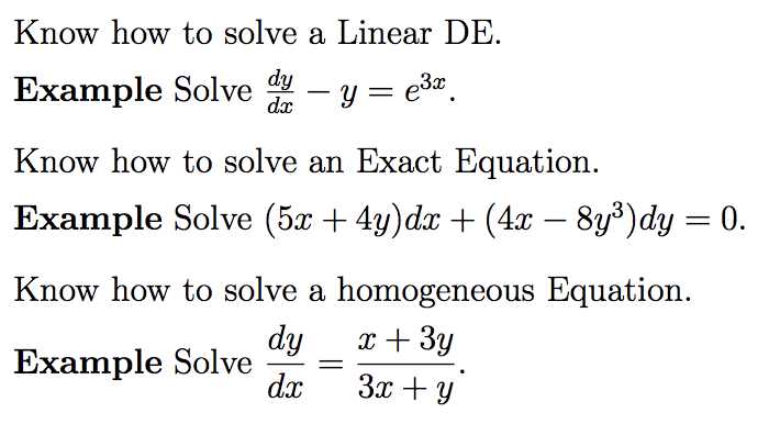 Solved Know how to solve a Linear DE Example Solve -y-e3a. | Chegg.com