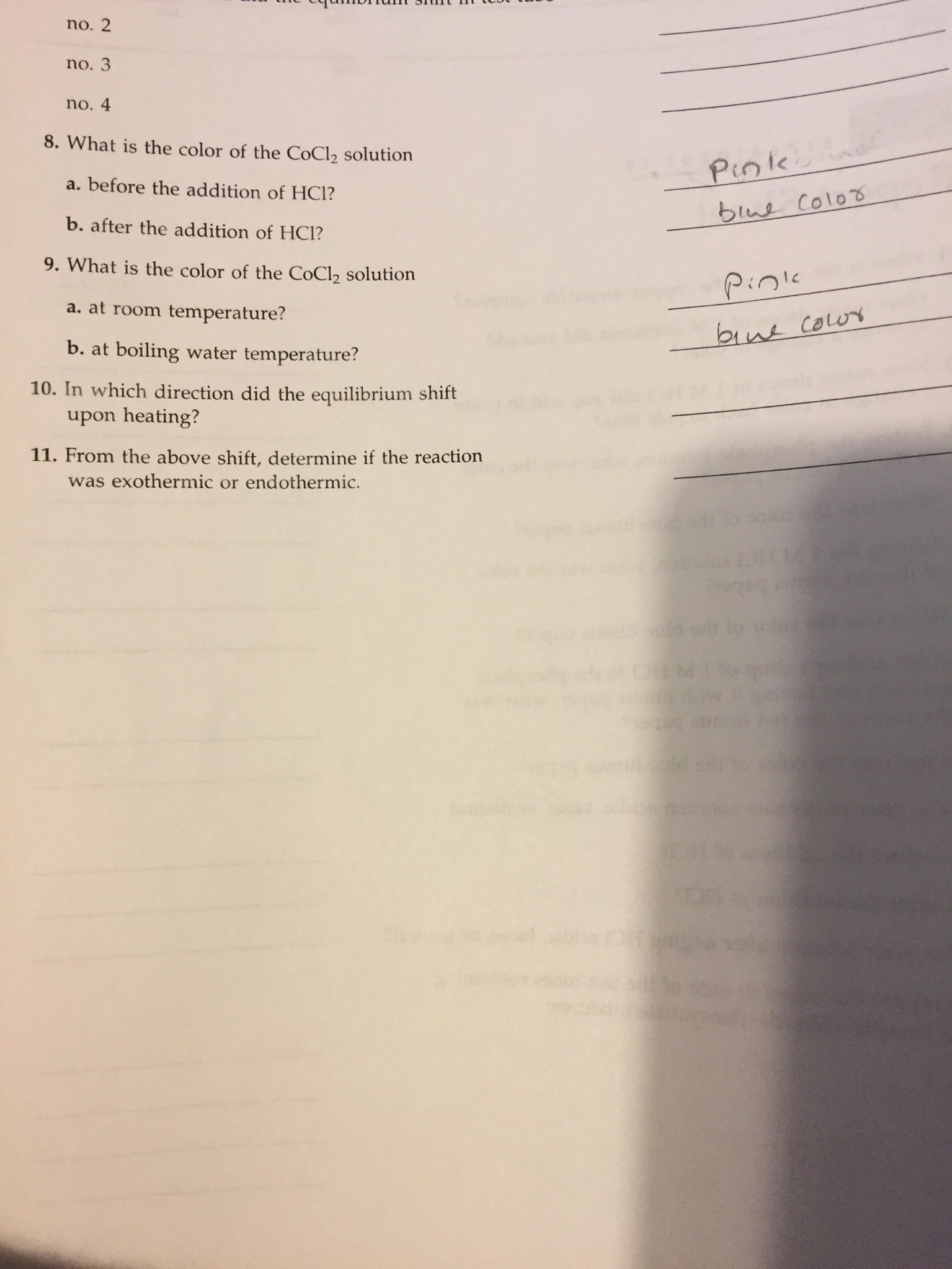 Solved What is the color of the CoCl_2 solution a. before | Chegg.com
