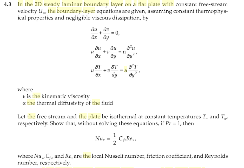 Solved In the 2D steady laminar boundary layer on a flat | Chegg.com