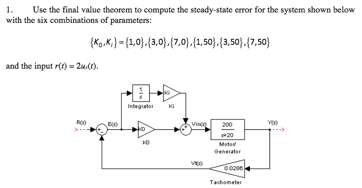 Solved Use the final value theorem to compute the | Chegg.com