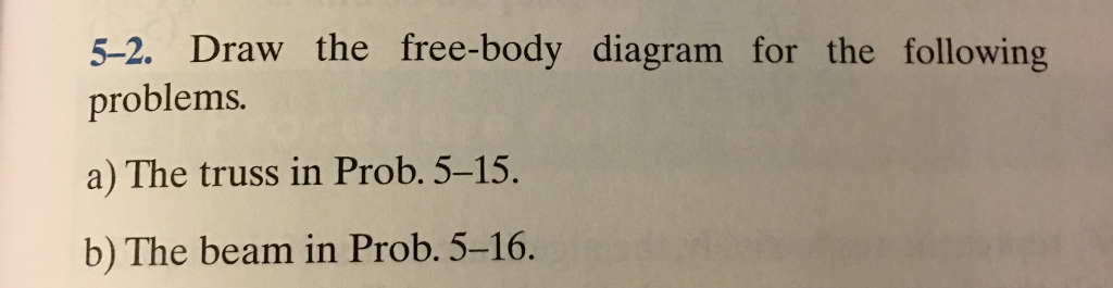 Solved: 5-2. Draw The Free-body Diagram For The Following | Chegg.com