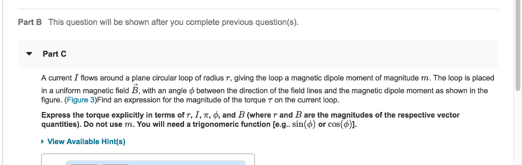 Solved Torque on a Current Loop in a Magnetic Field 11 of 11 | Chegg.com