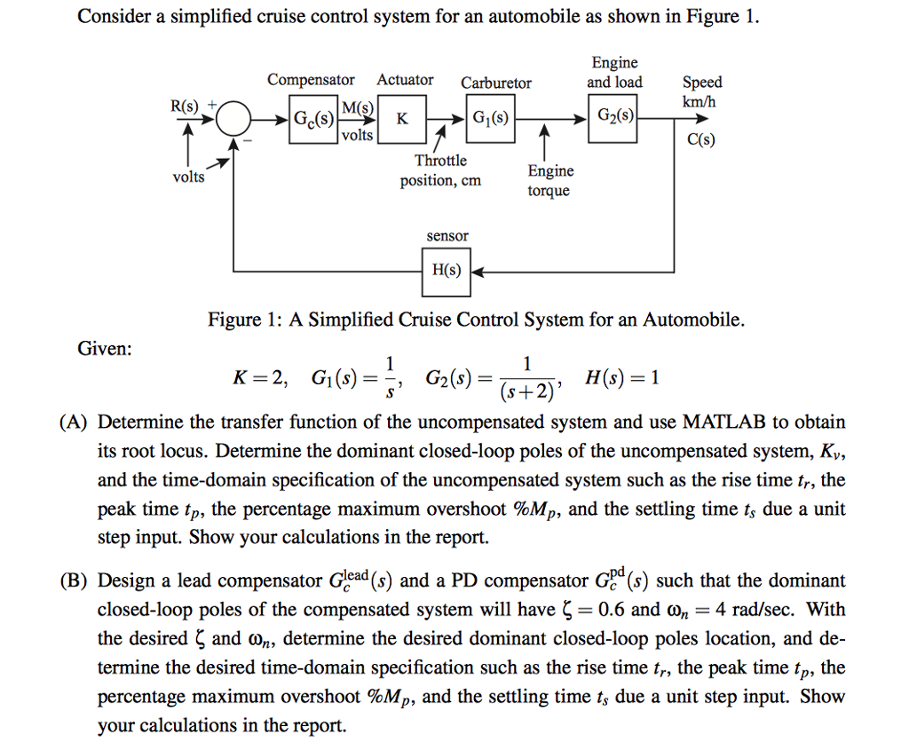 Solved Consider a simplified cruise control system for an