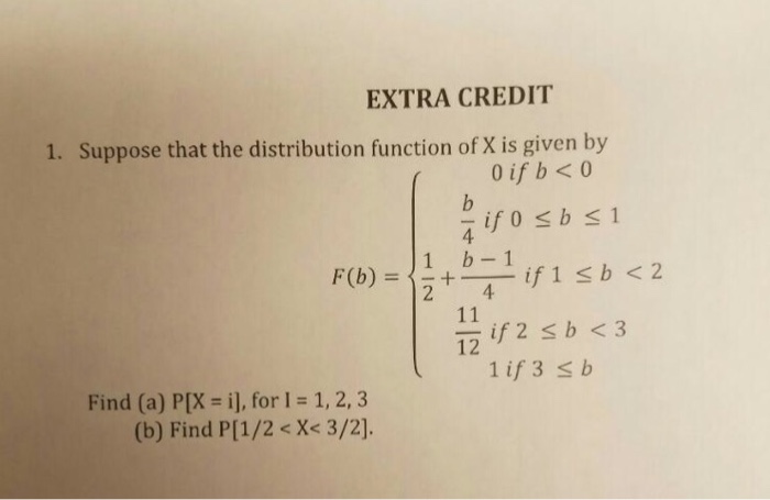 Solved Suppose that the distribution function of X is given | Chegg.com