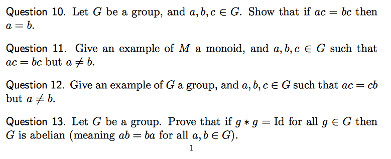 Solved Question 10. Let G Be A Group, And A, B,c E G. Show | Chegg.com