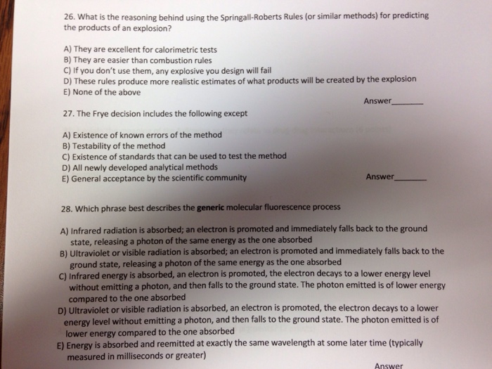 Solved Forensic Chemistry Random Multiple Choice Help | Chegg.com