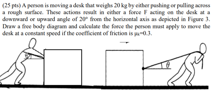 Solved A person is moving a desk that weighs 20 kg by either | Chegg.com