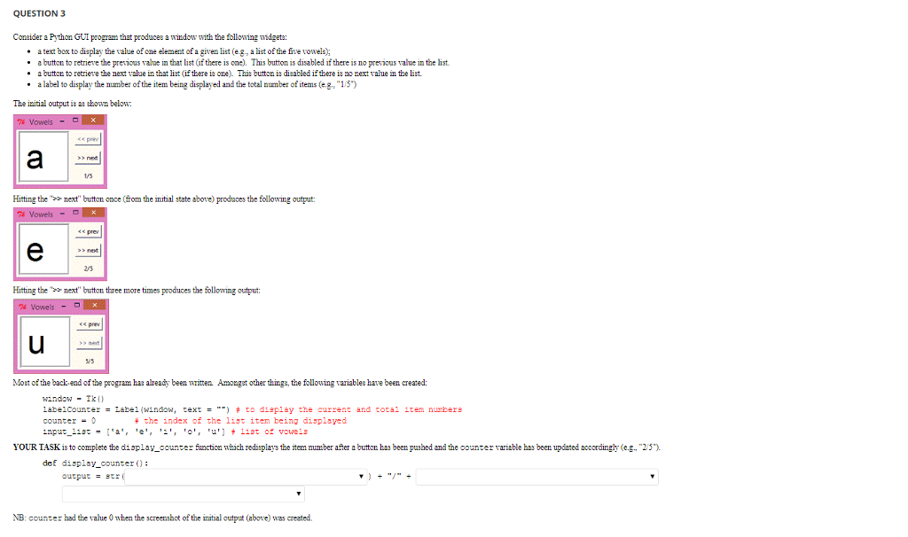 Solved Question 3 Consider A Python Gui Program That 1381