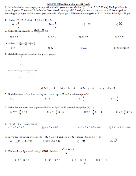 Submission Math Topic Questions Solved In the submission area, type your question # with | Chegg.com