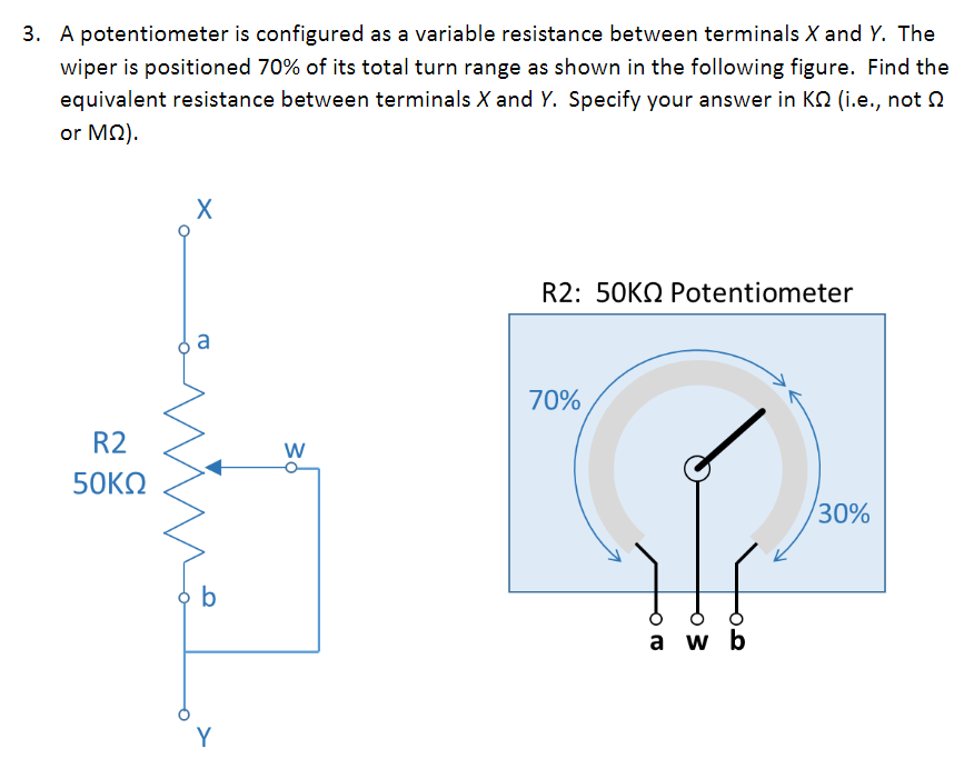 Solved A potentiometer is configured as a variable