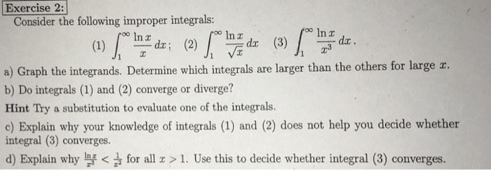 improper integral lnx x 2