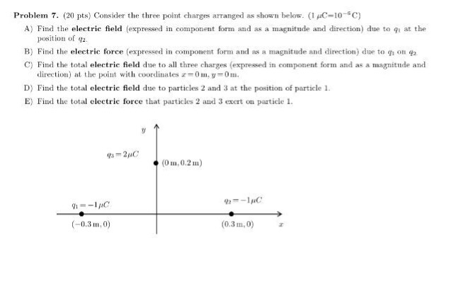 Solved Consider the three point charges arranged as shown | Chegg.com