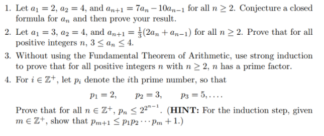 Solved 1. Let a,-2, a2 = 4, and an +1 = 7a,-10an-1 for all n | Chegg.com