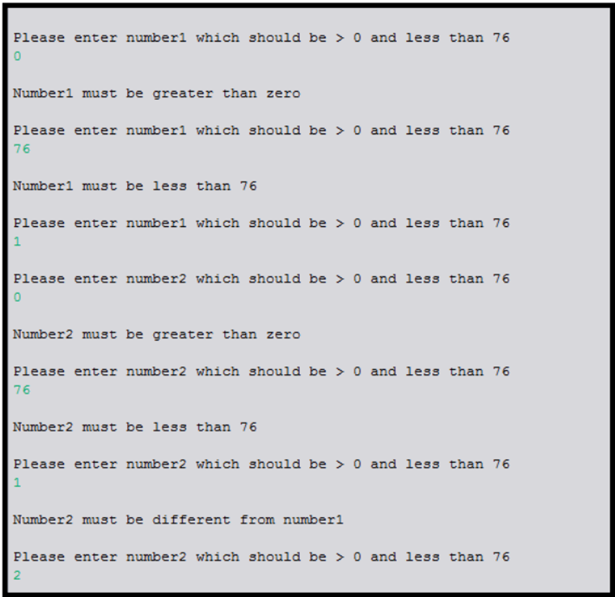 Solved Please enter number1 which should be 0 and less than | Chegg.com