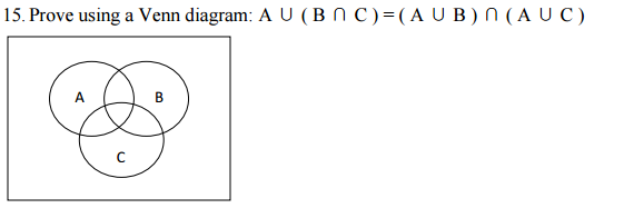 Solved Prove using a Venn diagram A Union B Intersection Chegg