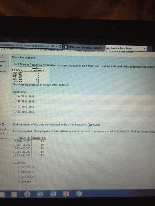 Solved The Following Frequency Distribution Analyzes The Chegg