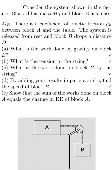 Solved Consider the system shown in the figure. Block A has | Chegg.com