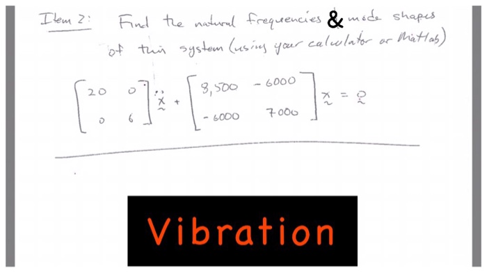 Solved Find the natural Frequencies and mode shapes of this | Chegg.com