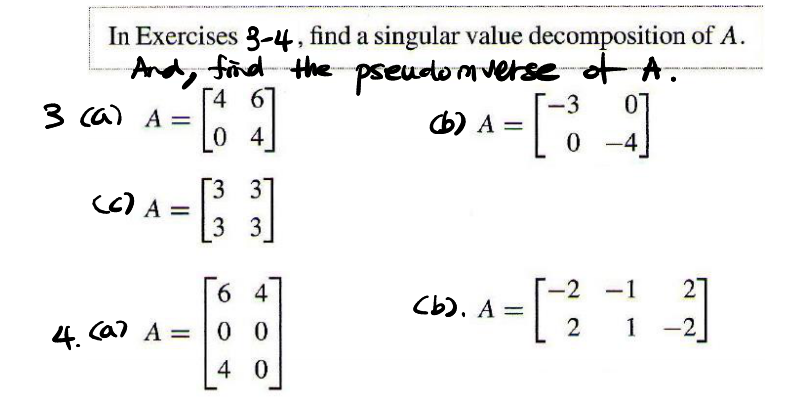 Solved In Exercises 3-4, find a singular value decomposition | Chegg.com