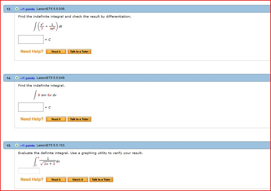 Solved Find the indefinite integral and check the result by | Chegg.com