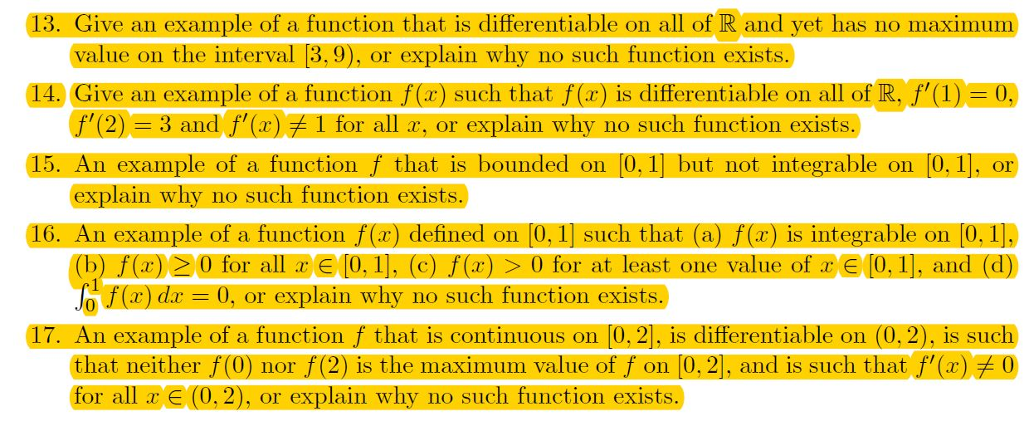 Solved 13. Give an example of a function that is | Chegg.com