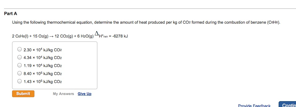 Solved Part A Using The Following Thermochemical Equation 0789