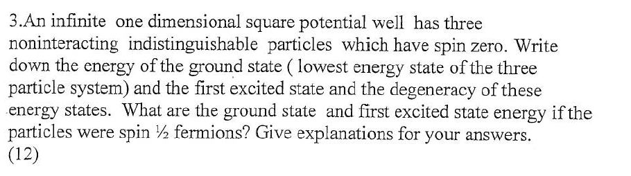 Solved An infinite one dimensional square potential well has | Chegg.com