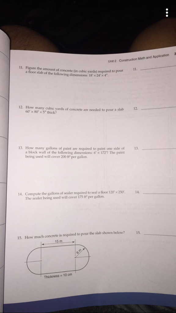 Solved 3 Unit 2 Construction Math and Application 11. Figure | Chegg.com