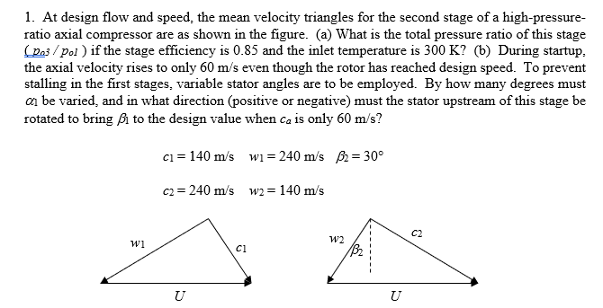 Solved 1. At design flow and speed, the mean velocity | Chegg.com