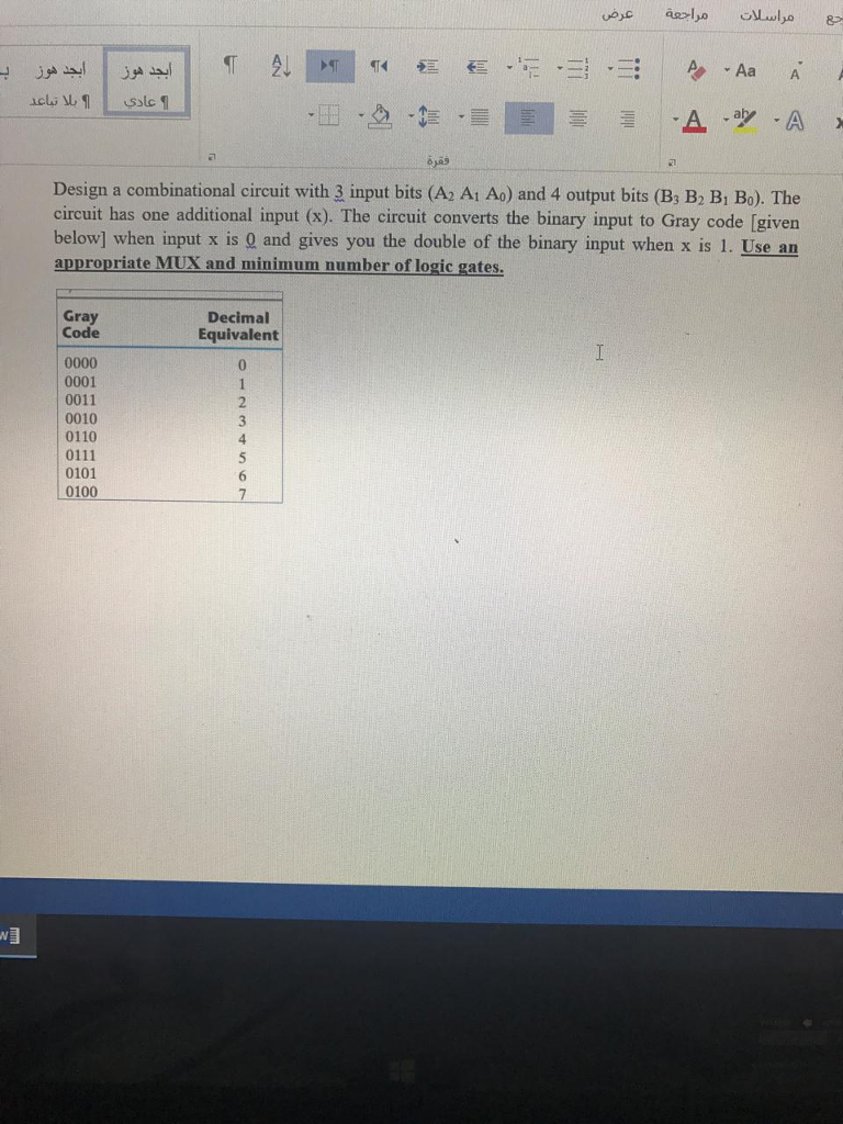 Solved Design a combinational circuit with 3 input bits (A2 | Chegg.com