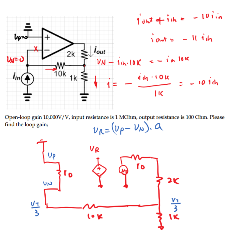 Solved Open-loop gain 10,000V/V, input resistance is 1 M | Chegg.com