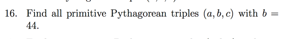 Solved Find all primitive Pythagorean triples (a, b, c) with | Chegg.com