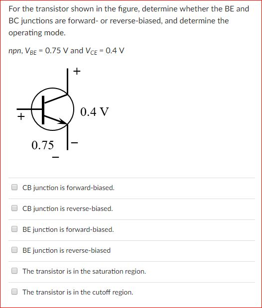 Solved For the transistor shown in the figure, determine