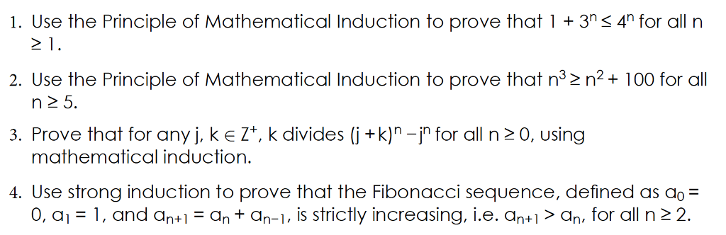 Solved 1. Use the Principle of Mathematical Induction to | Chegg.com